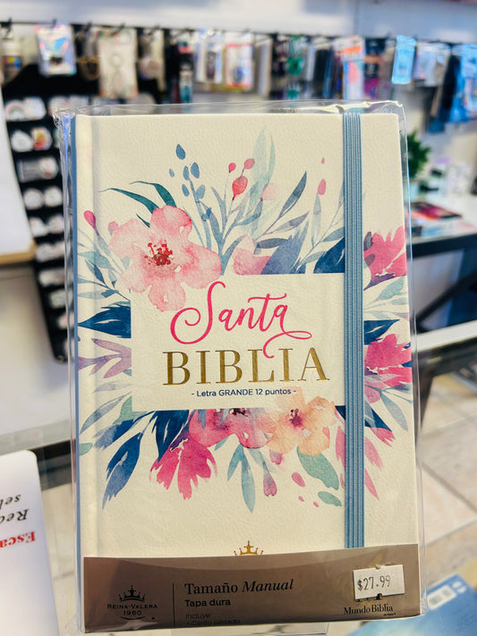 Santa Biblia carpeta dura con cinta elástica